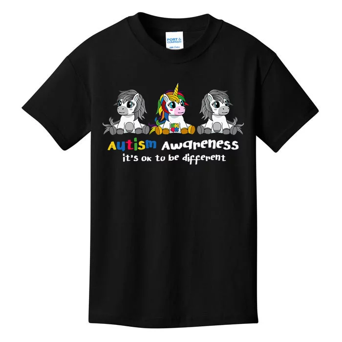 Autism Awareness It's OK To Be Different Kids T-Shirt