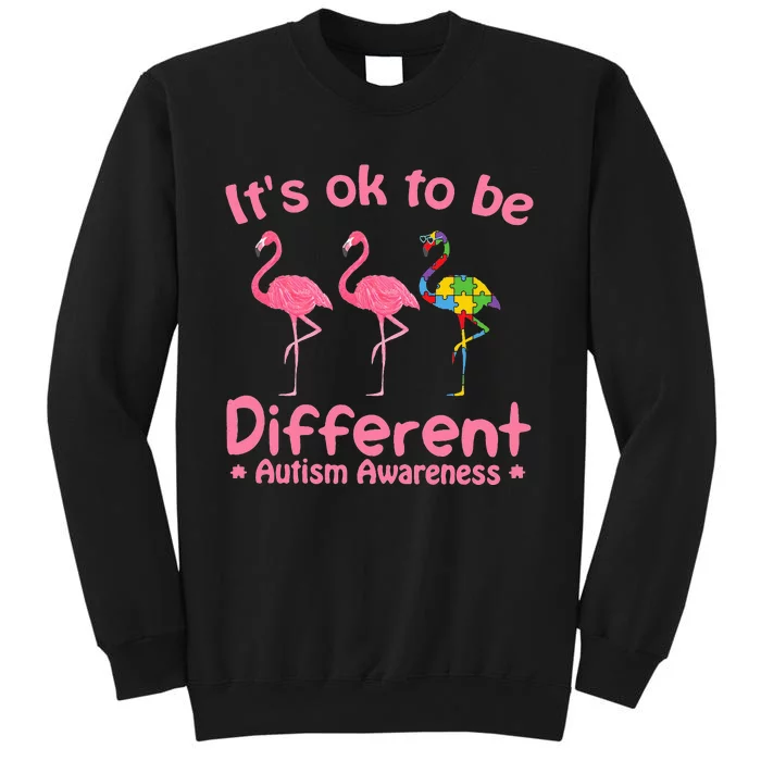 Autism Awareness Its Ok To Be Different Flamigo Sweatshirt