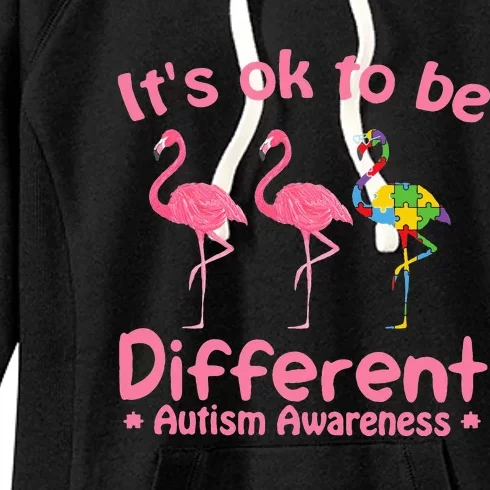 Autism Awareness Its Ok To Be Different Flamigo Women's Fleece Hoodie