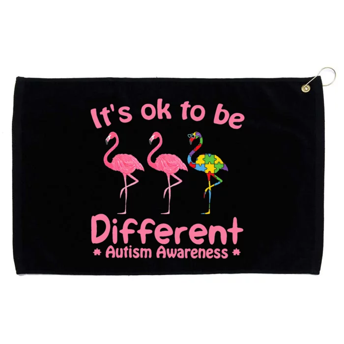 Autism Awareness Its Ok To Be Different Flamigo Grommeted Golf Towel