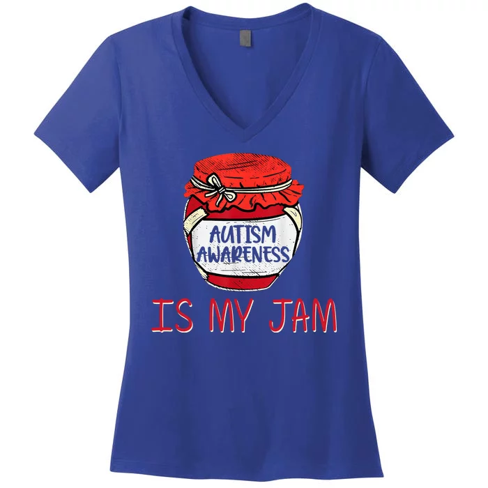 Autism Awareness Is My Jam Women's V-Neck T-Shirt