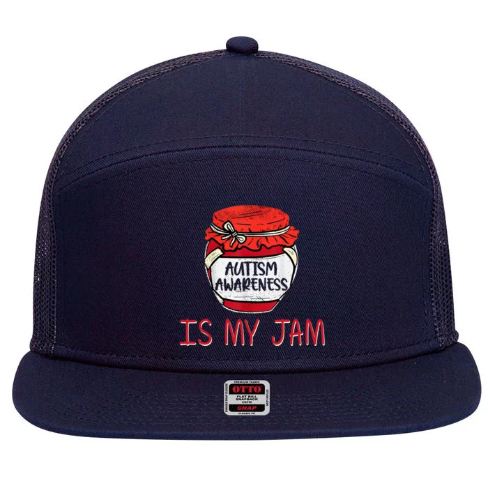 Autism Awareness Is My Jam 7 Panel Mesh Trucker Snapback Hat