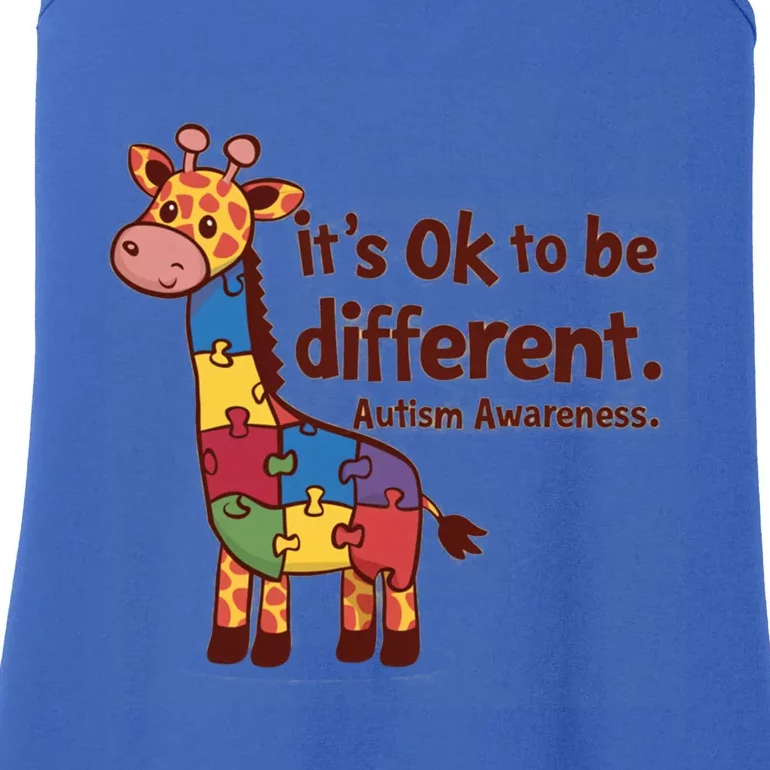 Autism Awareness ItS Ok To Be Different With Giraffe Cute Gift Ladies Essential Tank