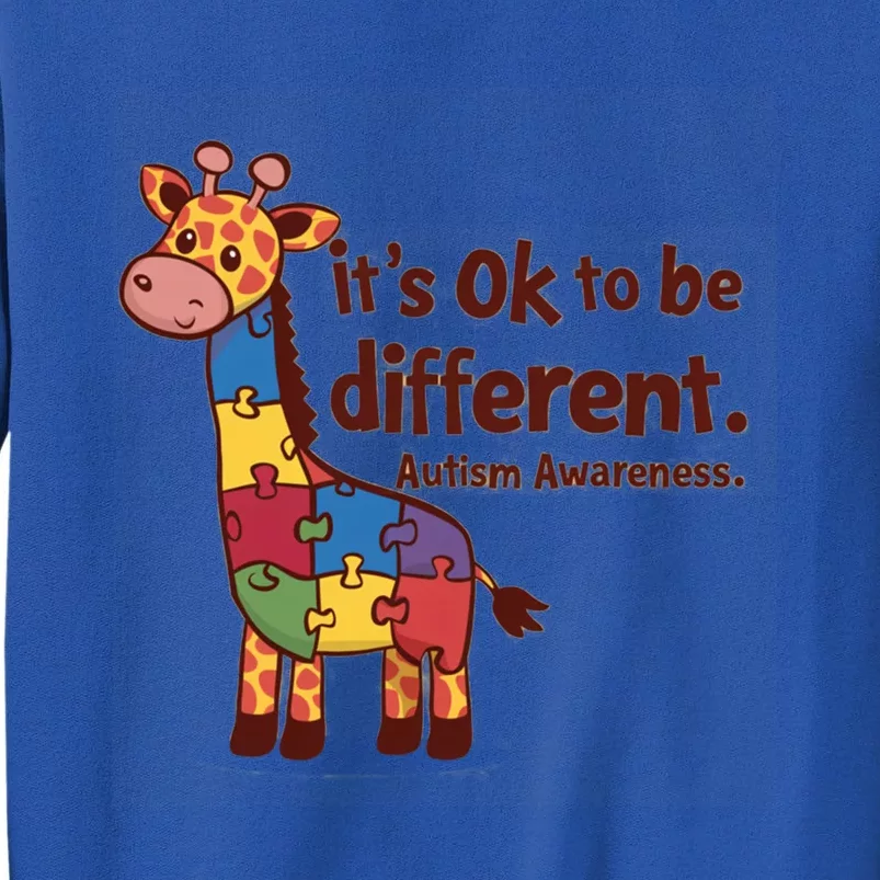 Autism Awareness ItS Ok To Be Different With Giraffe Cute Gift Tall Sweatshirt