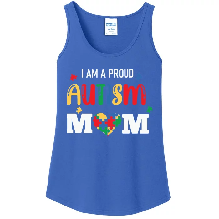 Autism Awareness I Am A Proud Autism Mom Gift Ladies Essential Tank