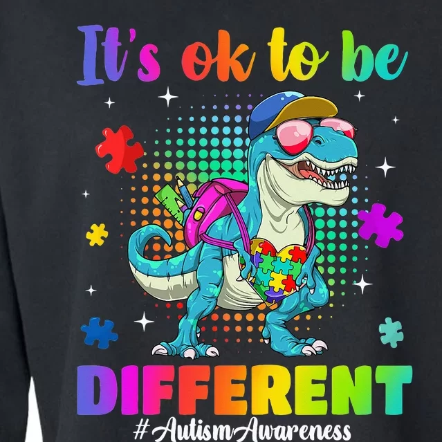 Autism Awareness Its Ok To Be Different Cropped Pullover Crew