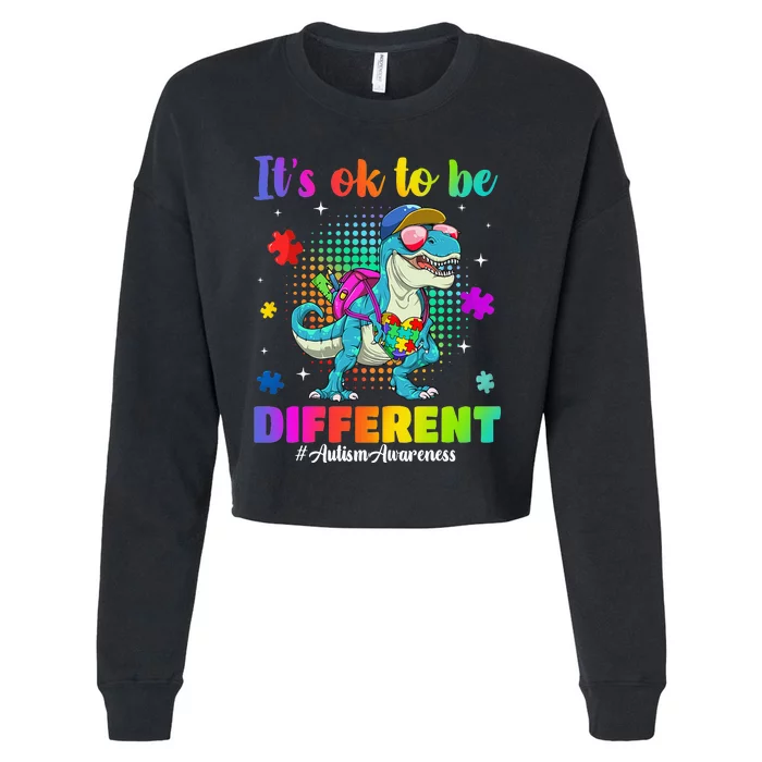 Autism Awareness Its Ok To Be Different Cropped Pullover Crew