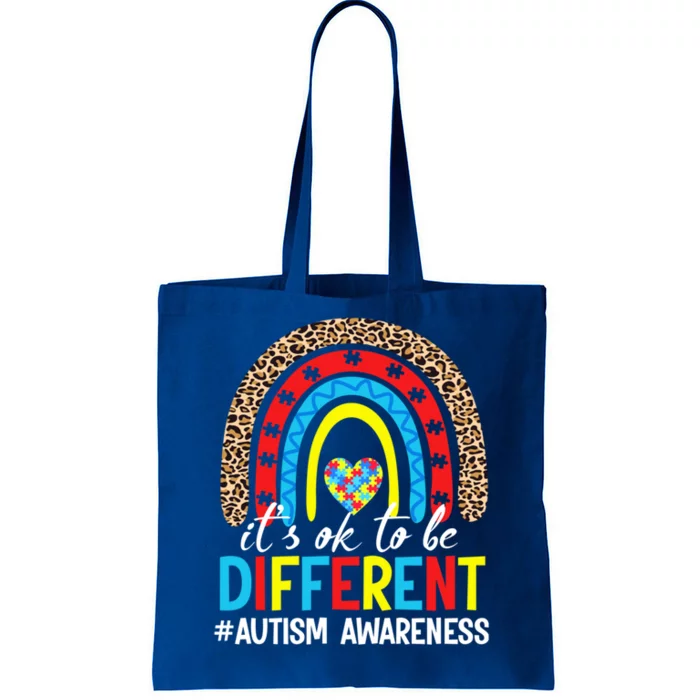 Autism Awareness Its Ok To Be Different Rainbow Autistic Gift Tote Bag