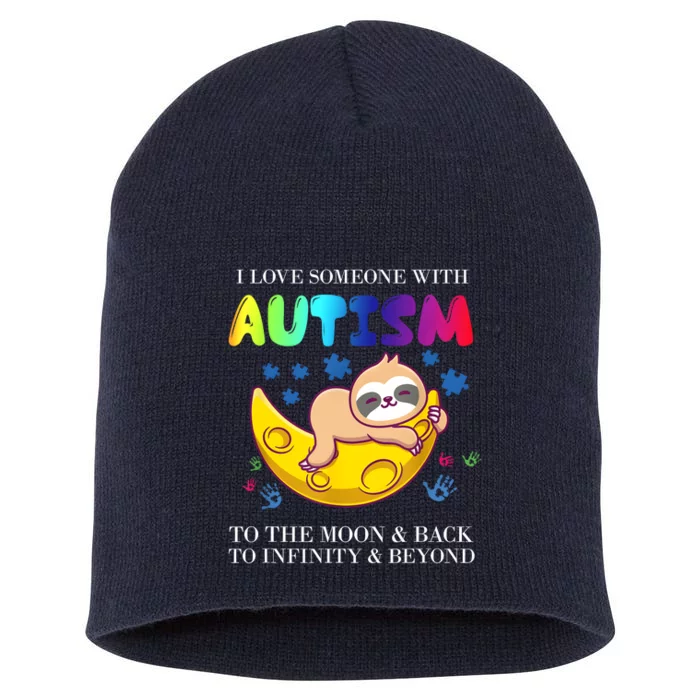 Autism Awareness I Love Someone With Autism Short Acrylic Beanie