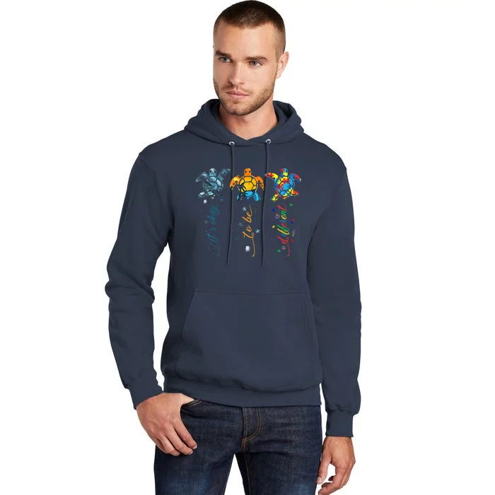 Autism Awareness It's Ok To Be Different Sea Turtle Planet Tall Hoodie