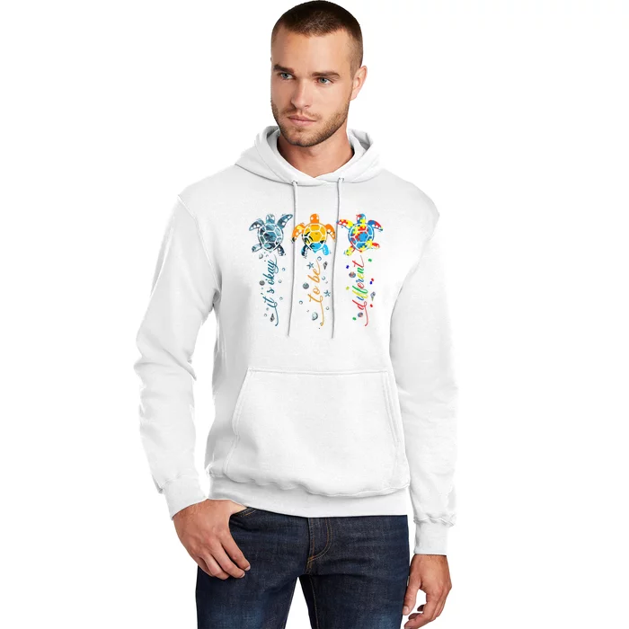 Autism Awareness It's Ok To Be Different Sea Turtle Planet Hoodie