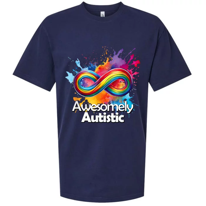 Autism Awareness Infinity Rainbow Sueded Cloud Jersey T-Shirt