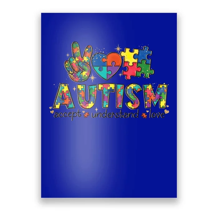 In April We Wear Blue Autism Awareness with Love for women | Poster