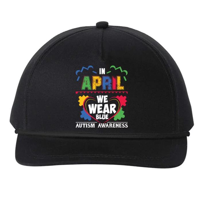 Autism Awareness In April We Wear Blue Graphic Snapback Five-Panel Rope Hat