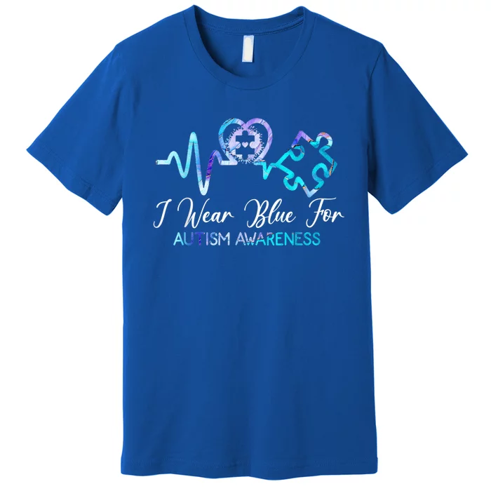 Autism Awareness - I Wear Blue For Autism Awareness Gifts Premium T-Shirt