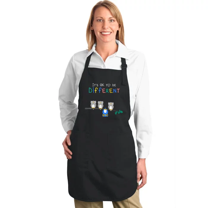 Autism Awareness It's ok to be Different Autism Awareness Full-Length Apron With Pocket