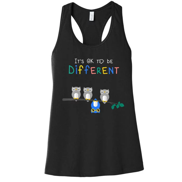 Autism Awareness It's ok to be Different Autism Awareness Women's Racerback Tank