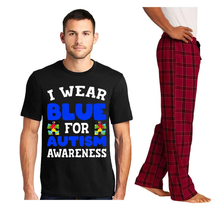 Autism Awareness I Wear Blue For Autism Awareness Pajama Set