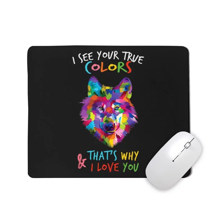 Autism Awareness It's OK to be different Colorful Wolf Mousepad