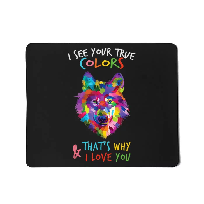 Autism Awareness It's OK to be different Colorful Wolf Mousepad