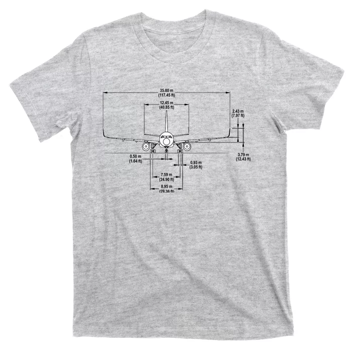 Airbus A320 Jet Airplane Schematic Aviation Pilot Gift Idea T-Shirt