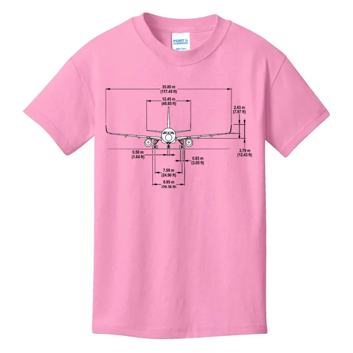 Airbus A320 Jet Airplane Schematic Aviation Pilot Gift Idea Kids T-Shirt