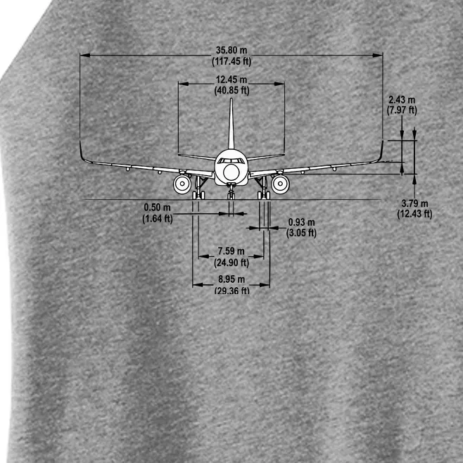 Airbus A320 Jet Airplane Schematic Aviation Pilot Gift Idea Women’s Perfect Tri Rocker Tank