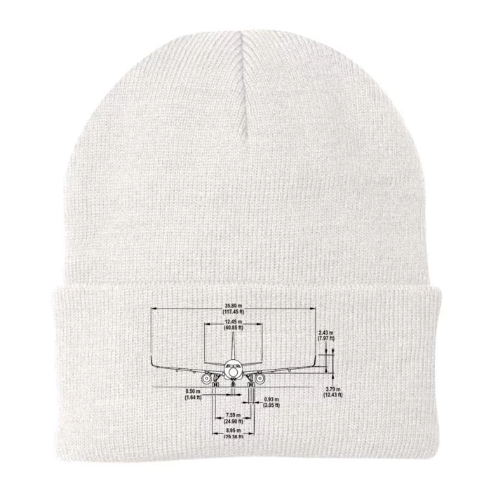 Airbus A320 Jet Airplane Schematic Aviation Pilot Gift Idea Knit Cap Winter Beanie