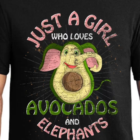 Africa Animal Just A Who Loves Avocados And Elephants Funny Gift Pajama Set