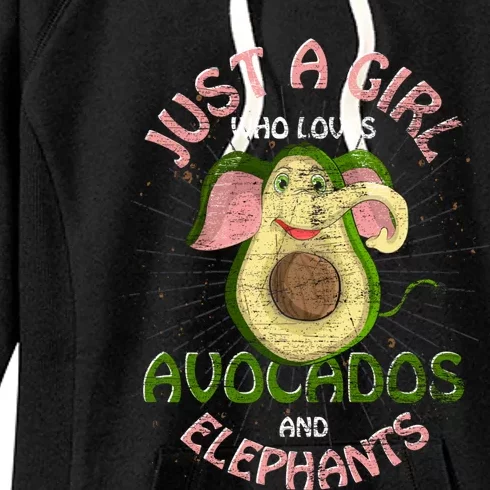 Africa Animal Just A Who Loves Avocados And Elephants Funny Gift Women's Fleece Hoodie