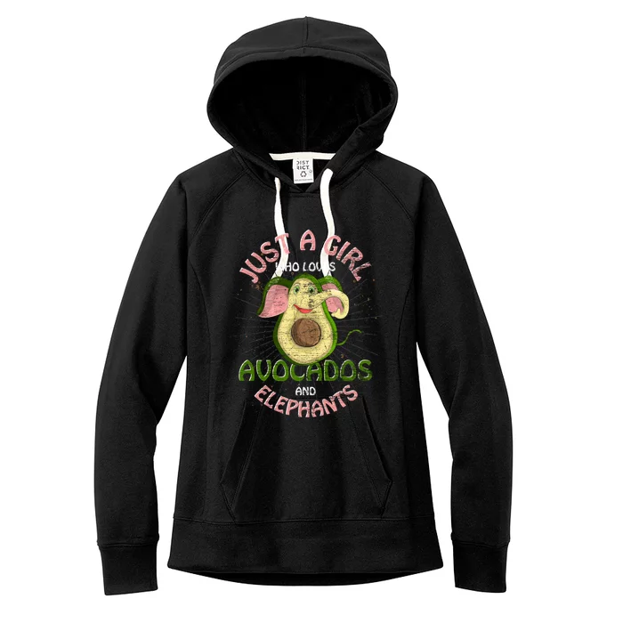 Africa Animal Just A Who Loves Avocados And Elephants Funny Gift Women's Fleece Hoodie