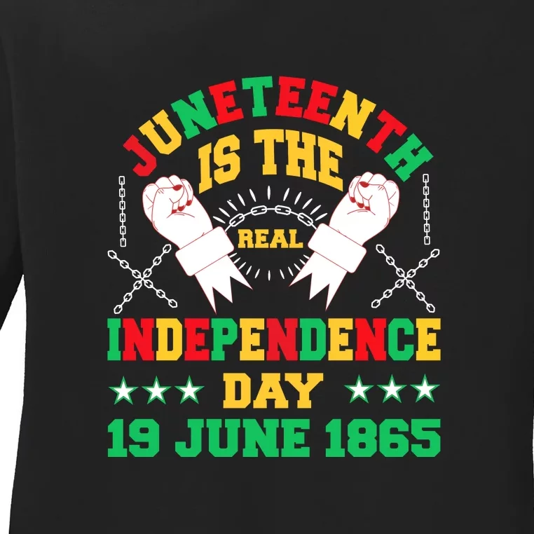 Afro America Juneteenth Is The Real Independence Day 19 June 1865 Gift Ladies Long Sleeve Shirt