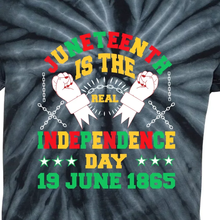 Afro America Juneteenth Is The Real Independence Day 19 June 1865 Gift Kids Tie-Dye T-Shirt