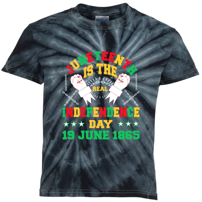 Afro America Juneteenth Is The Real Independence Day 19 June 1865 Gift Kids Tie-Dye T-Shirt