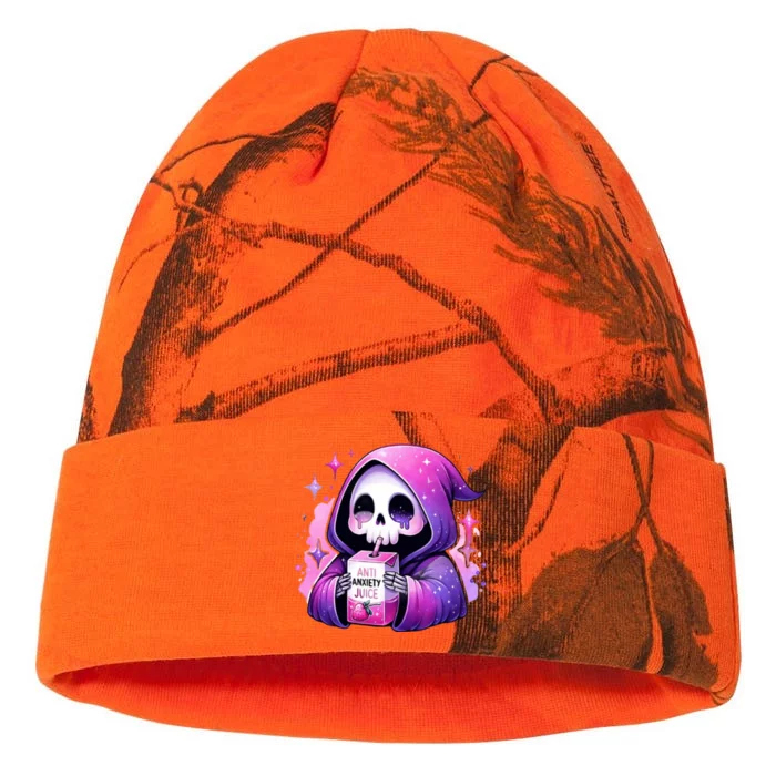 Anti Anxiety Juice Anxious Grim Reaper Halloween Kati - 12in Camo Beanie