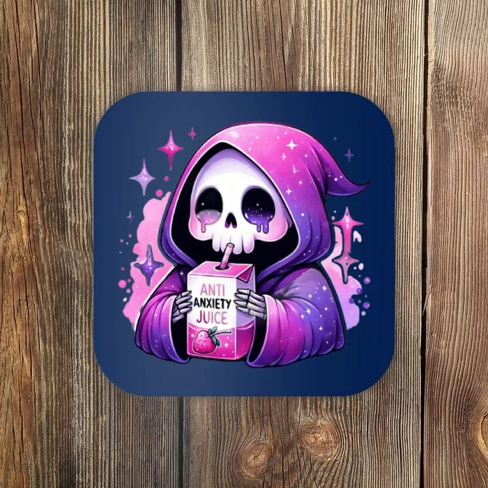 Anti Anxiety Juice Anxious Grim Reaper Halloween Coaster