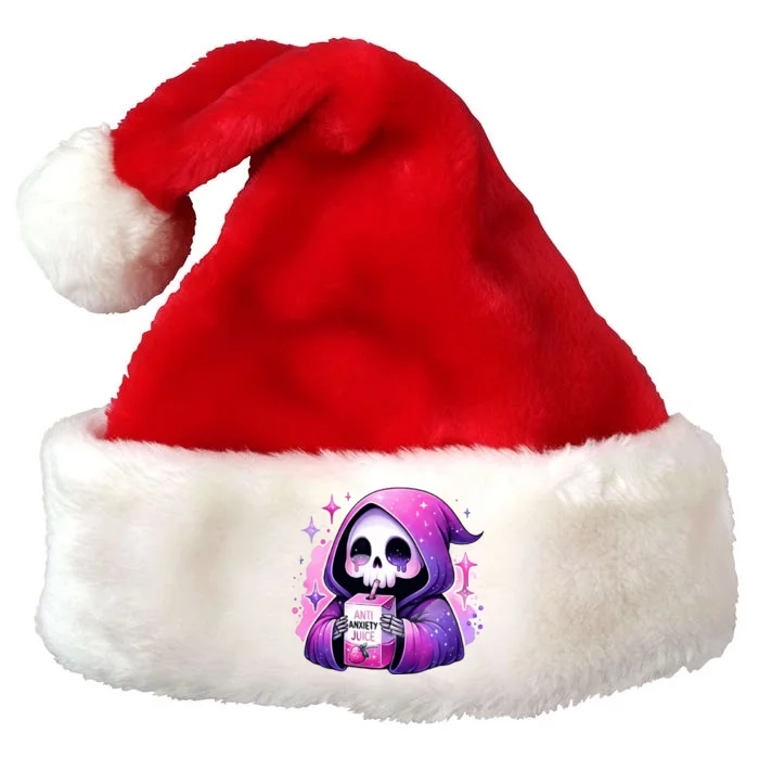 Anti Anxiety Juice Anxious Grim Reaper Halloween Premium Christmas Santa Hat