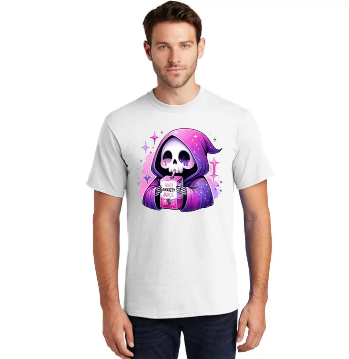 Anti Anxiety Juice Anxious Grim Reaper Halloween Tall T-Shirt