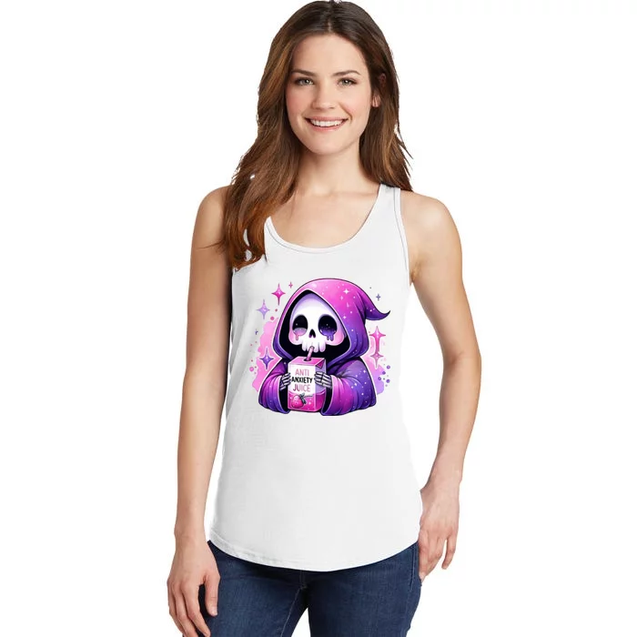 Anti Anxiety Juice Anxious Grim Reaper Halloween Ladies Essential Tank