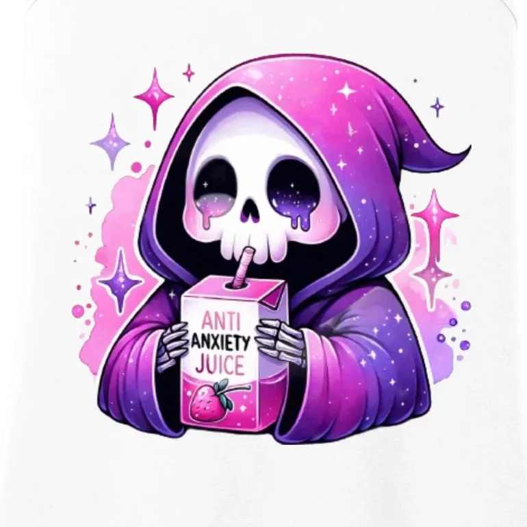 Anti Anxiety Juice Anxious Grim Reaper Halloween Ladies Essential Tank