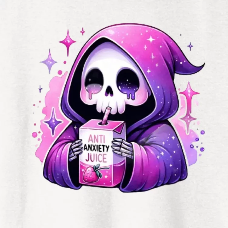 Anti Anxiety Juice Anxious Grim Reaper Halloween Women's Crop Top Tee