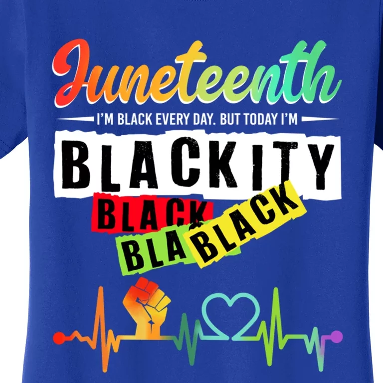 African America Junenth Blackity Heartbeat Black History Gift Women's T-Shirt