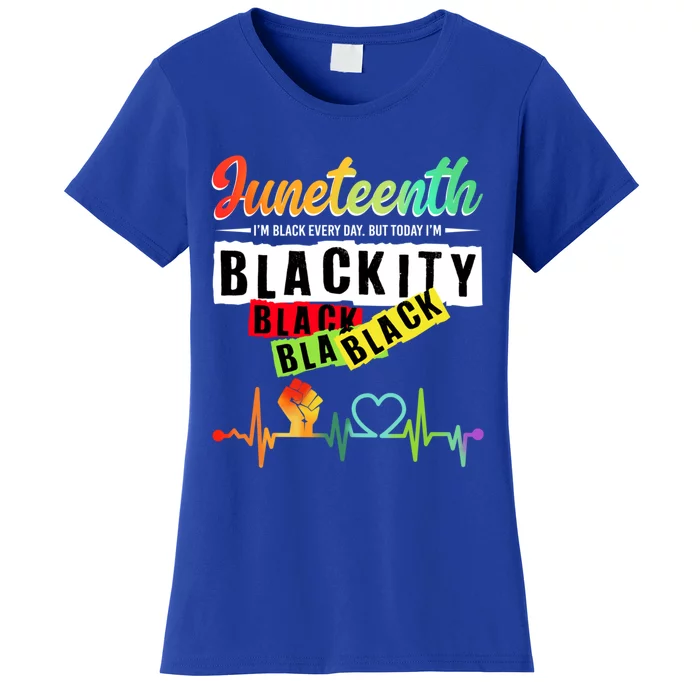 African America Junenth Blackity Heartbeat Black History Gift Women's T-Shirt