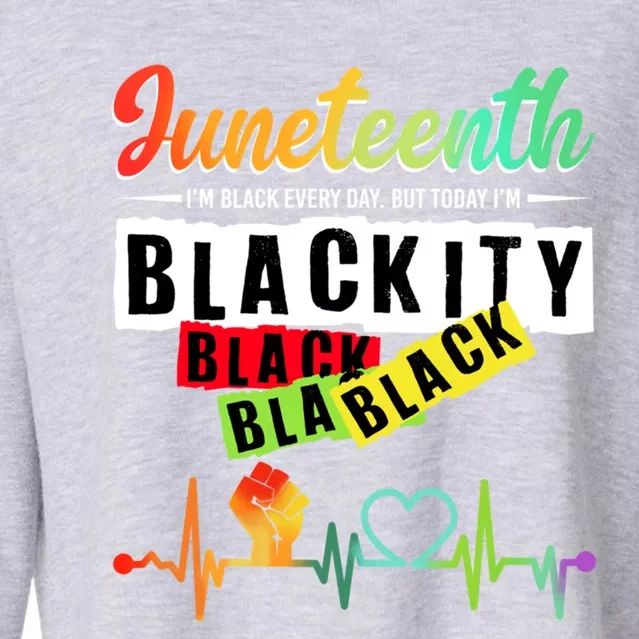 African America Junenth Blackity Heartbeat Black History Gift Cropped Pullover Crew