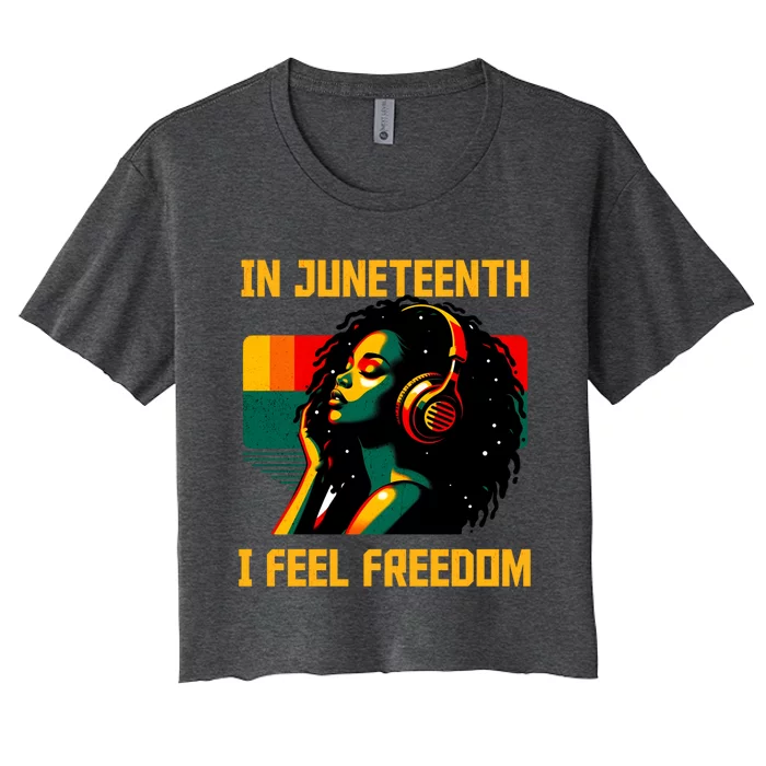 African American June 19th 1865 Women's Crop Top Tee