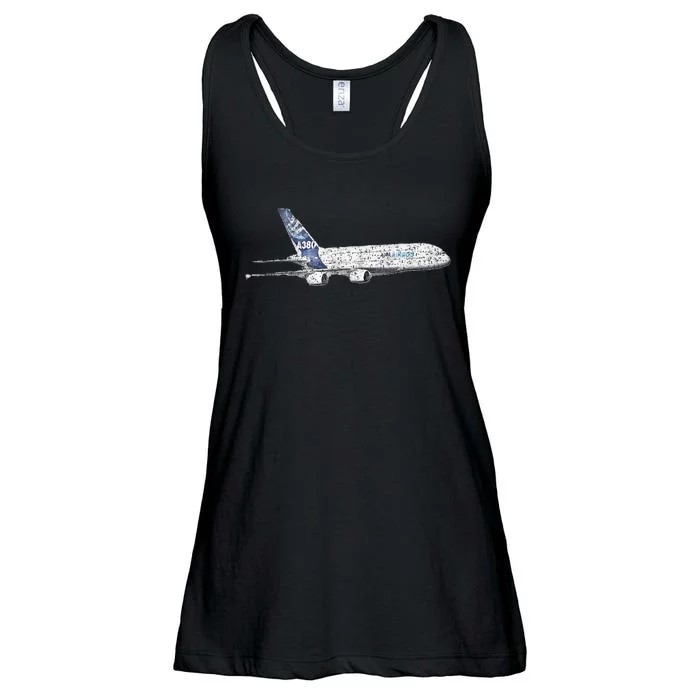 Airbus A380 Jet Airplane Airline Aviation Pilot Ladies Essential Flowy Tank