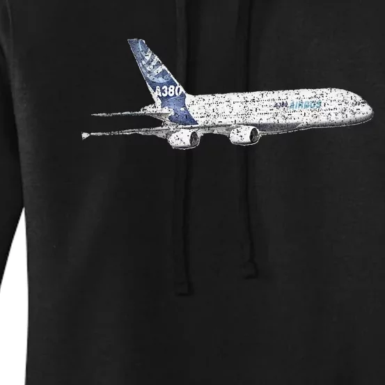 Airbus A380 Jet Airplane Airline Aviation Pilot Women's Pullover Hoodie