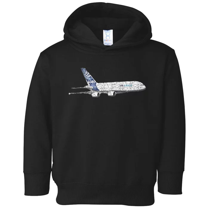 Airbus A380 Jet Airplane Airline Aviation Pilot Toddler Hoodie