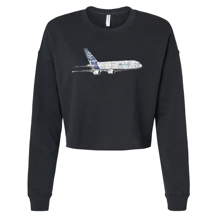 Airbus A380 Jet Airplane Airline Aviation Pilot Cropped Pullover Crew