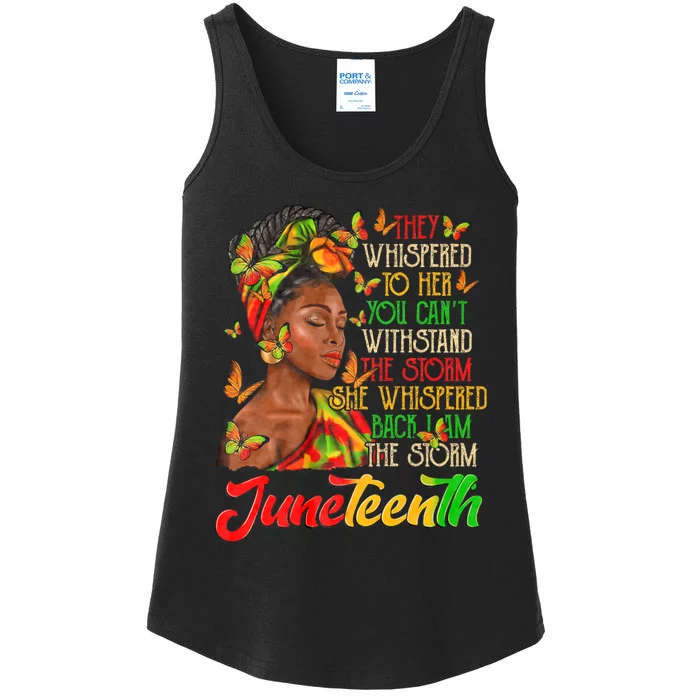 Afro American Juneteenth I Am The Storm Black Women Black History Month Ladies Essential Tank